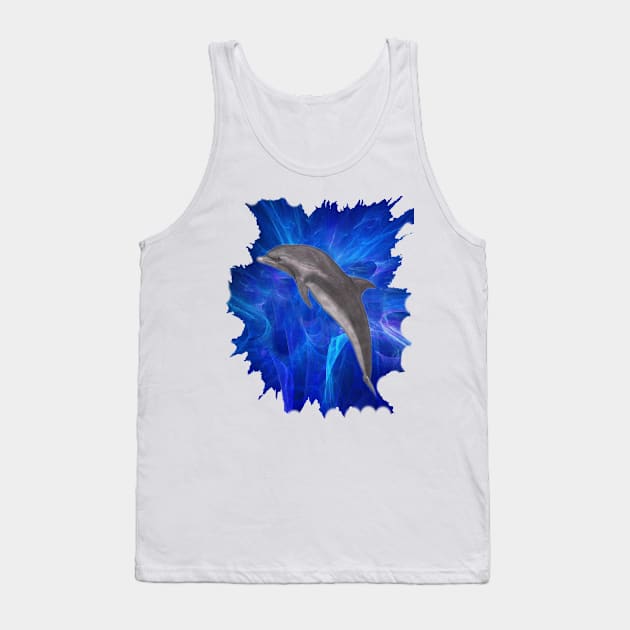 Dolphin blue splash Tank Top by dodgerfl